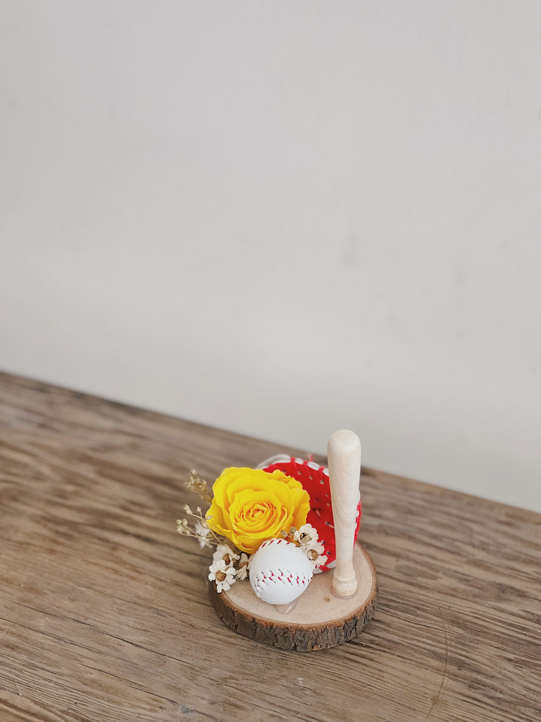 棒球達人 永生玫瑰花桌上小擺件