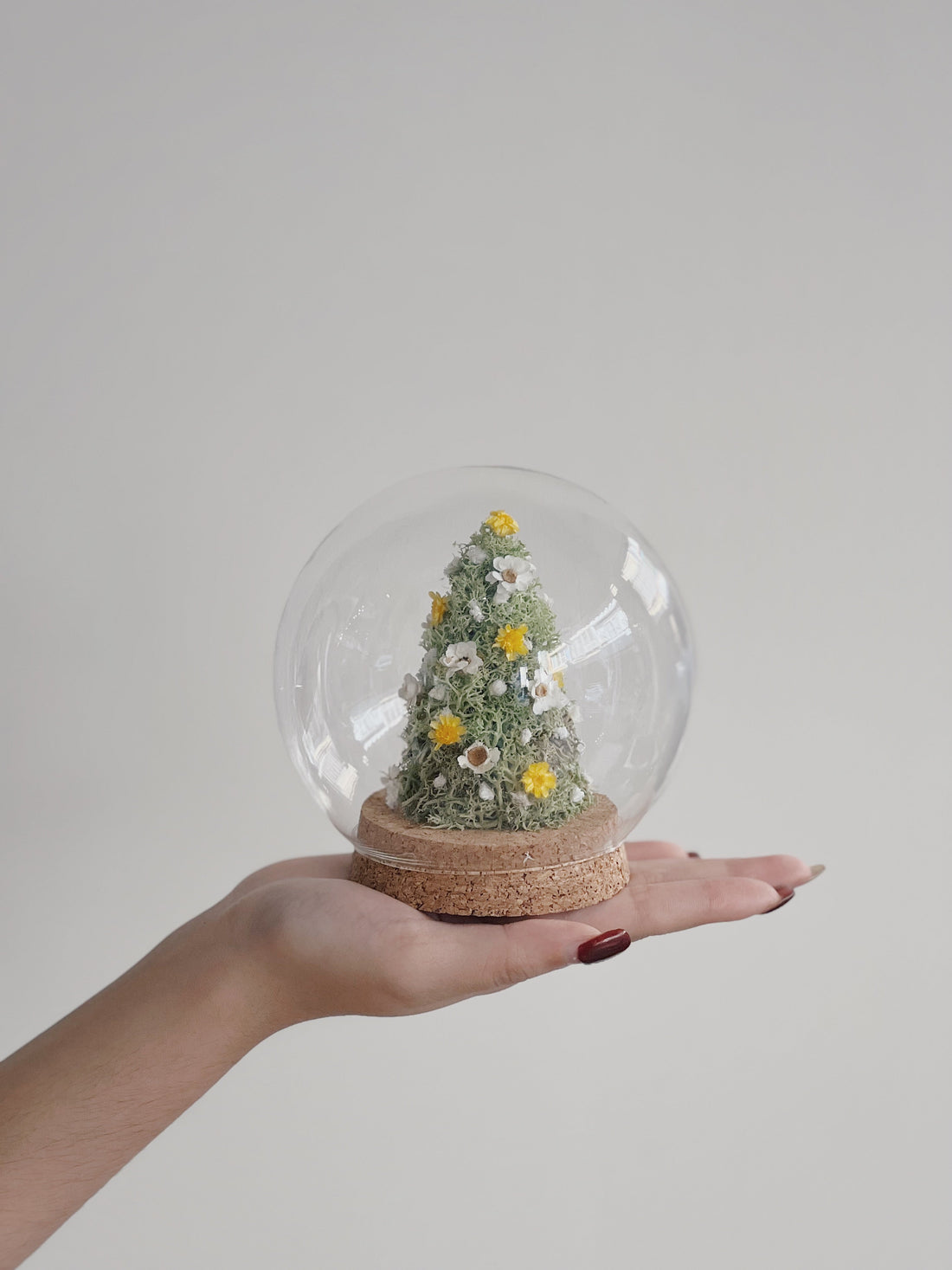 星願耶誕 永生花淺綠色聖誕樹玻璃球