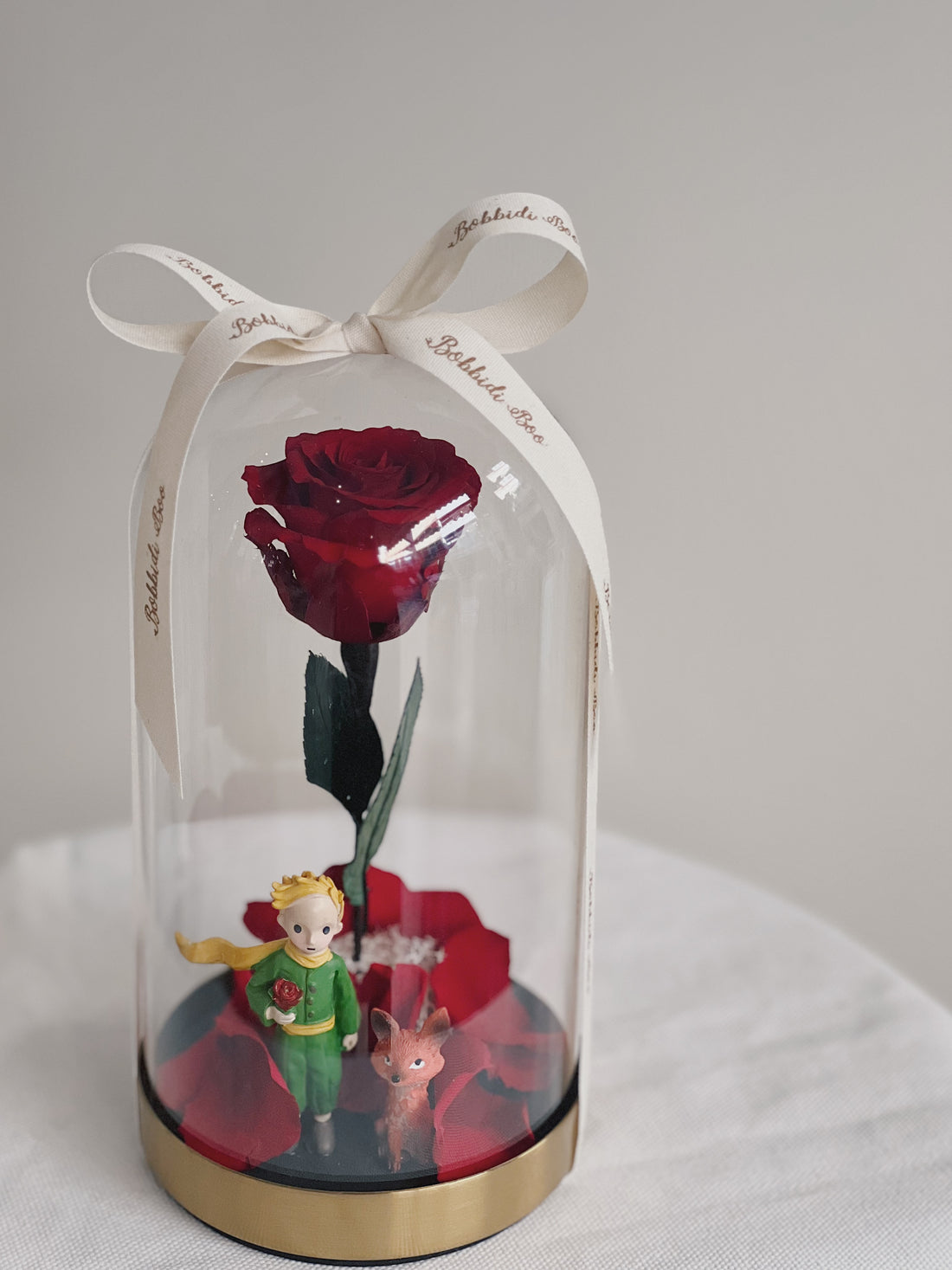 小王子：你最重要的他 永生紅玫瑰花玻璃盅罩