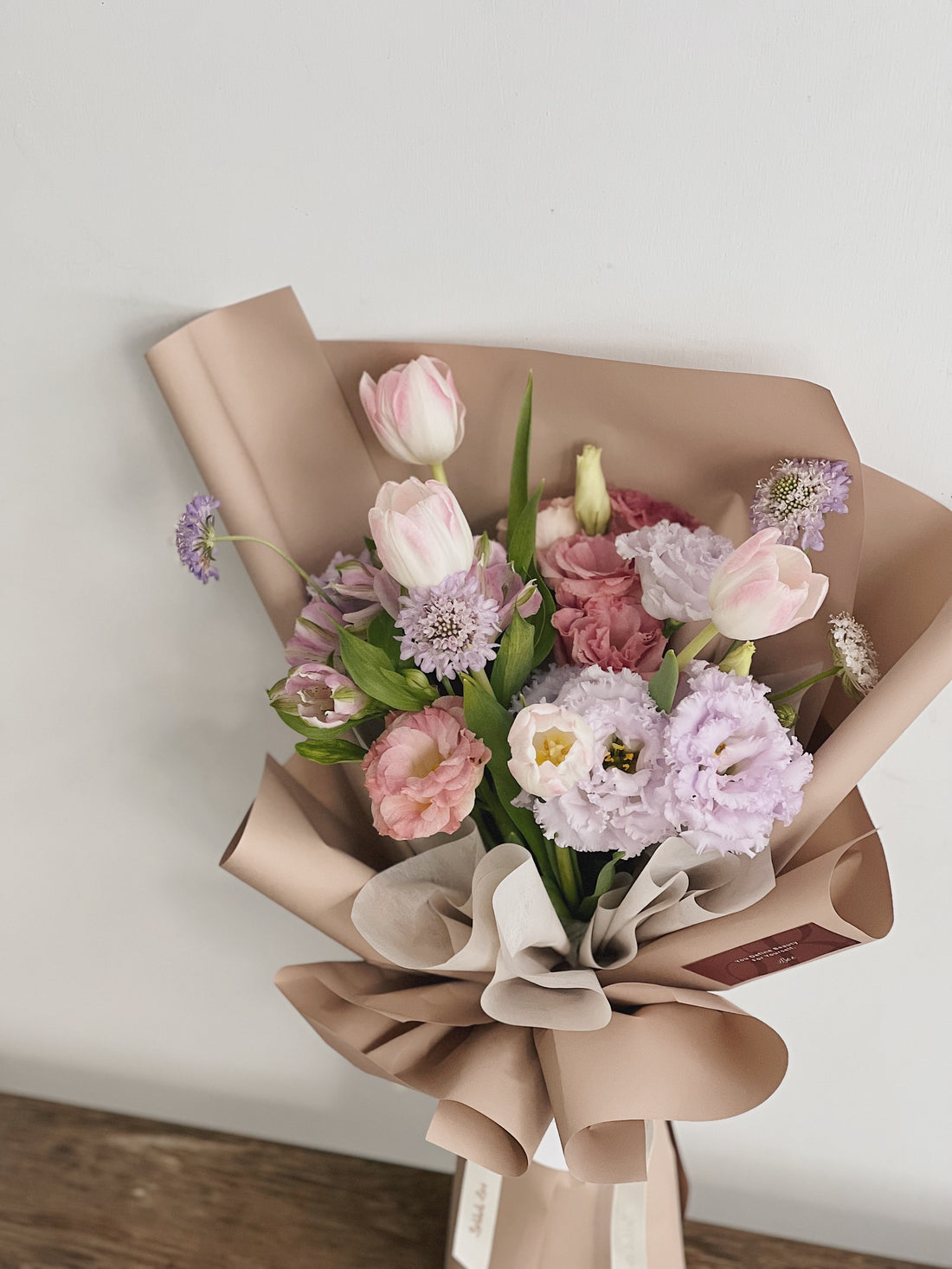 台中花束訂製｜粉紫色質感鮮花花束客製・台中花店