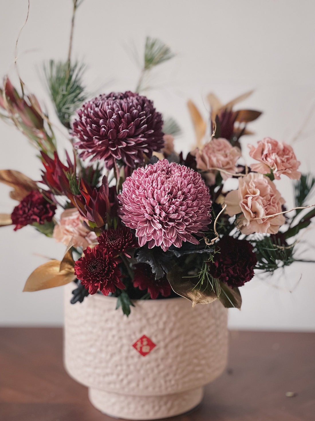 紅色 金蛇迎春 蛇年新年鮮花盆花